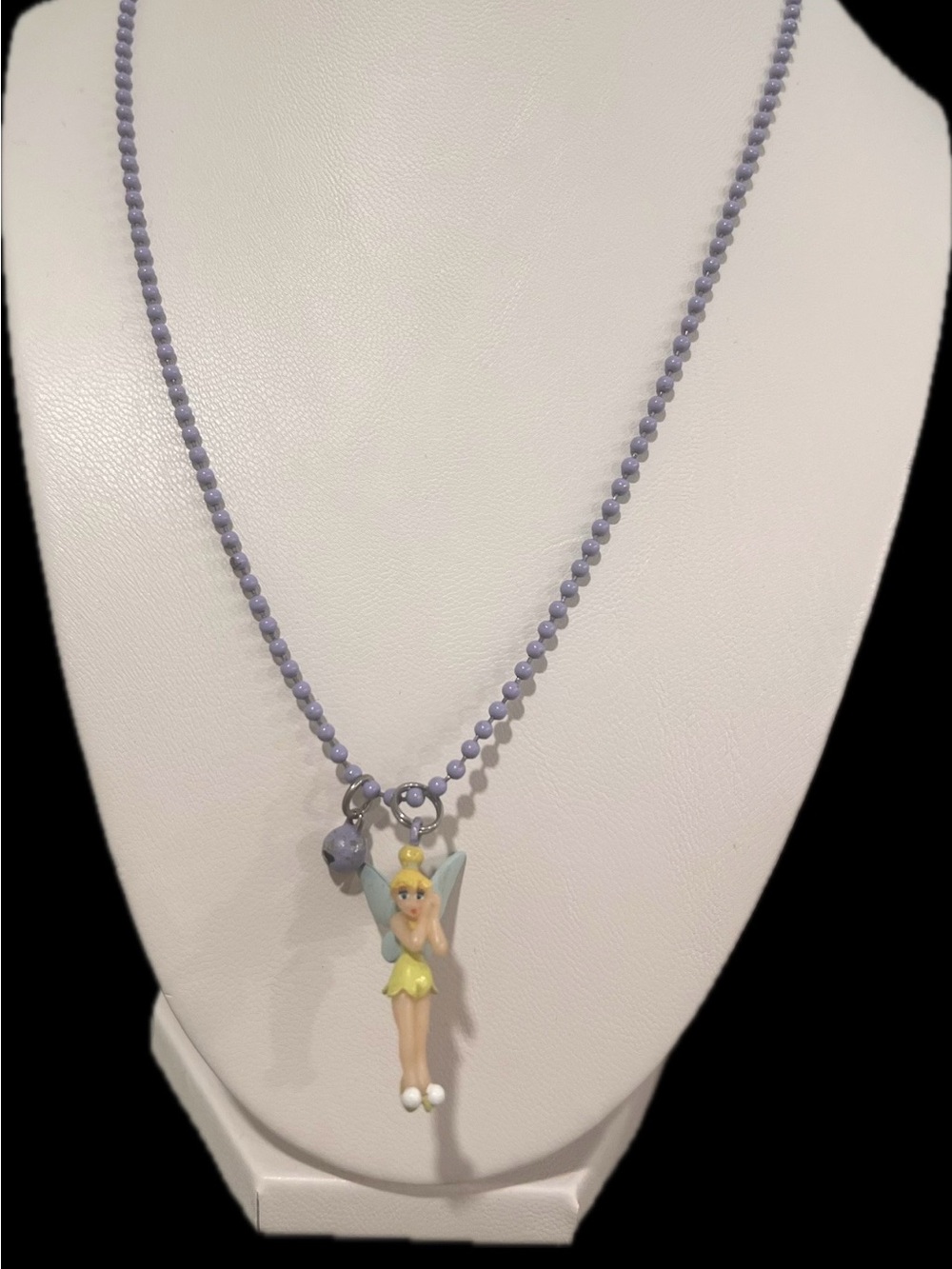 🧚🏻Vintage Tinker Bell Lavender Bead Necklace - Brand